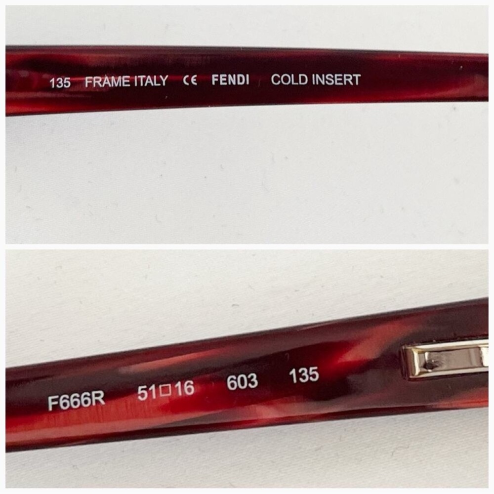 FENDI Eyeglass Frames F666R 603 Womens Burgundy 51x16x135, with unbranded case - Picture 8 of 11